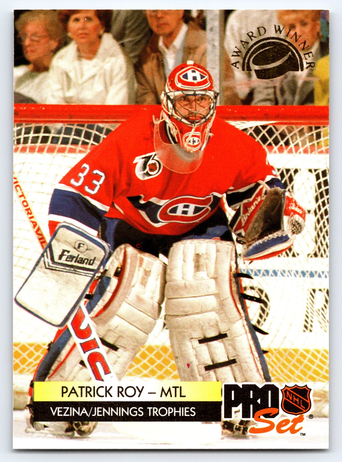 1992-93 Pro Set #CC2 Patrick Roy Award Winners Montreal Canadiens