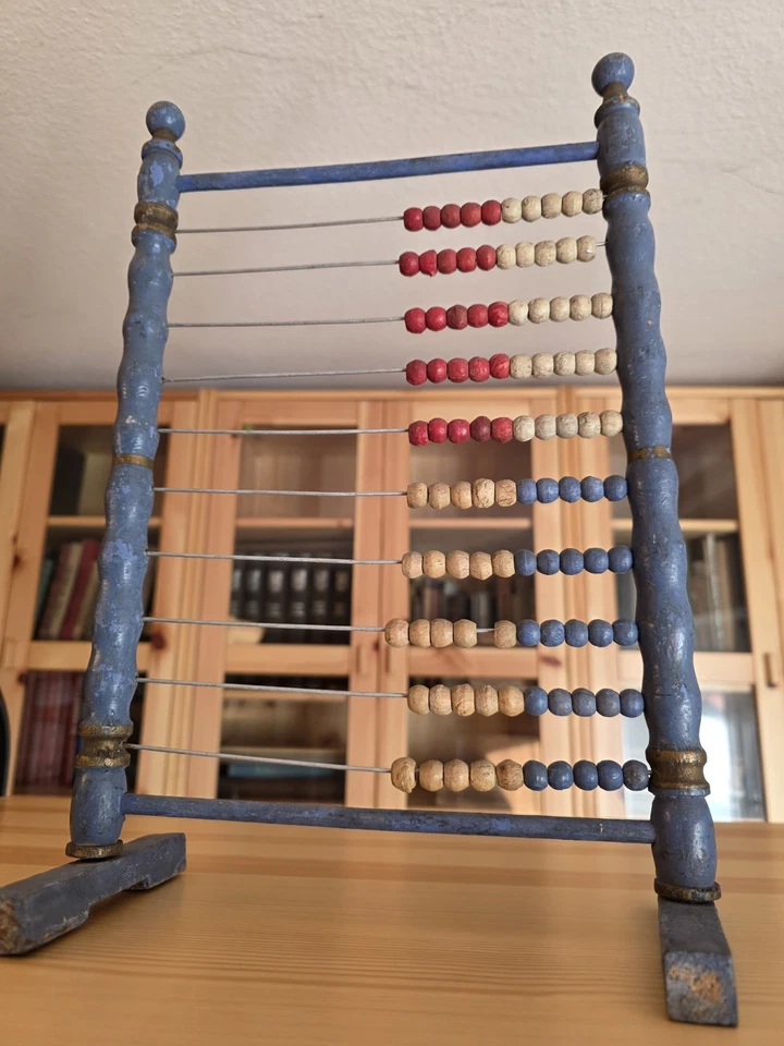Rechenschieber Aus Holz Abakus Lernspielzeug Antik Alt 38x24cm Vintage Antik - Bild 2 von 4