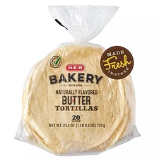 3 HEB Bakery Butter Flour Soft Tortillas 20 Count Fresh In Store For Tacos