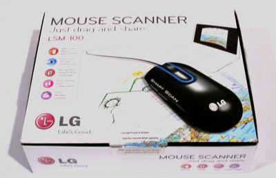 LG Mouse Scanner Model LSM-100 Black USB -1200 dpi-Scroll Wheel- Open Box