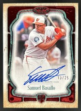 2026 Topps Tier One Samuel Basallo 3 Auto Red Foil Rookie RC #/25 Orioles