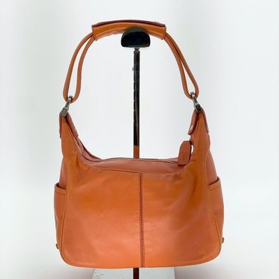 TOD'S One Shoulder Bag Purse Leather Orange Authentic