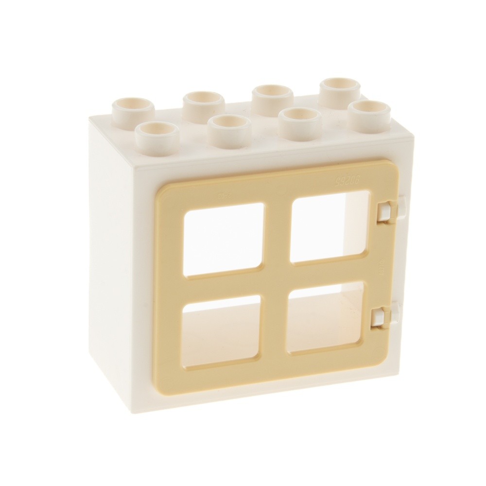 1X Lego Duplo Window Frame Small 2X4X3 White Door 1X4X3 Beige 90265 61649