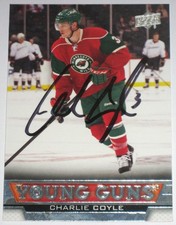 CHARLIE COYLE SIGNED 13-14 UPPER DECK YOUNG GUNS WILD ROOKIE CARD AUTOGRAPH!!. rookie card picture