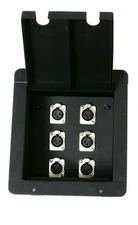 Elite Core Recessed Stage Pocket Floor Box w/ 6 Female 3pin XLR Mic Connectors
