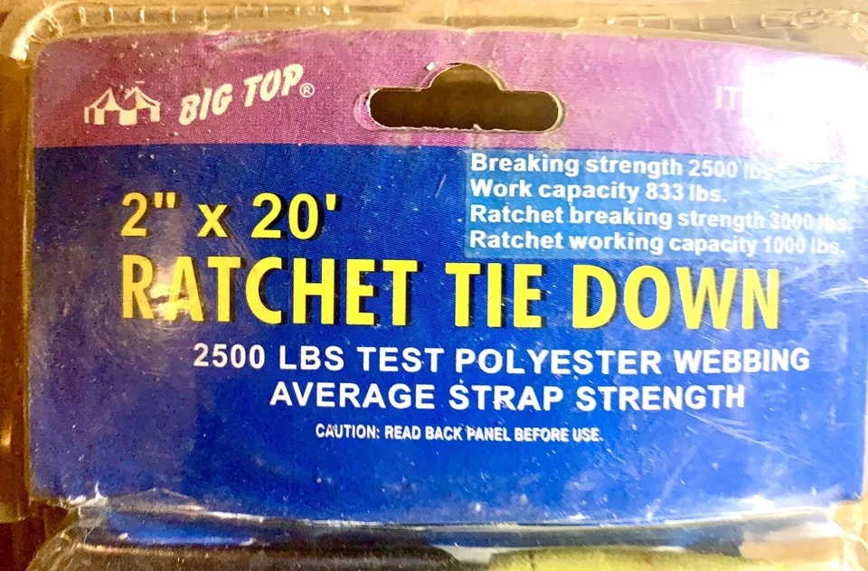 Gancho recubierto de vinilo con correa de amarre de trinquete de 20 pies X 2 pulgadas 2500 libras resistente Foto 2 de 4