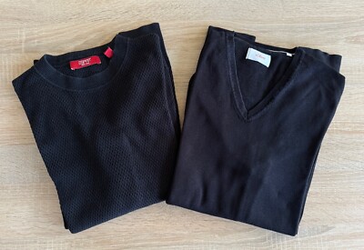 2 Pullover, ESPRIT + s.Oliver, Größe M, Schwarz, Baumwolle, Einfarbig, Herren