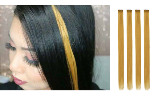 2-4 x Clip In Extension Capelli Lunghi Evidenziazione, Strisce Scintillanti, Trecce + Omaggio📦 - Foto 64 di 211