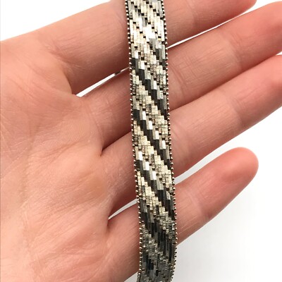 Vintage 925 Italian Sterling Silver Flat Flexible Shiny
