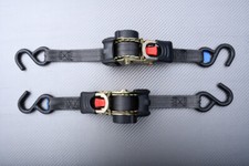 2X Cinghie Fissaggio Cricchetto Avvolgitore Automa L:18cm/1,6m W:2,6cm per Moto