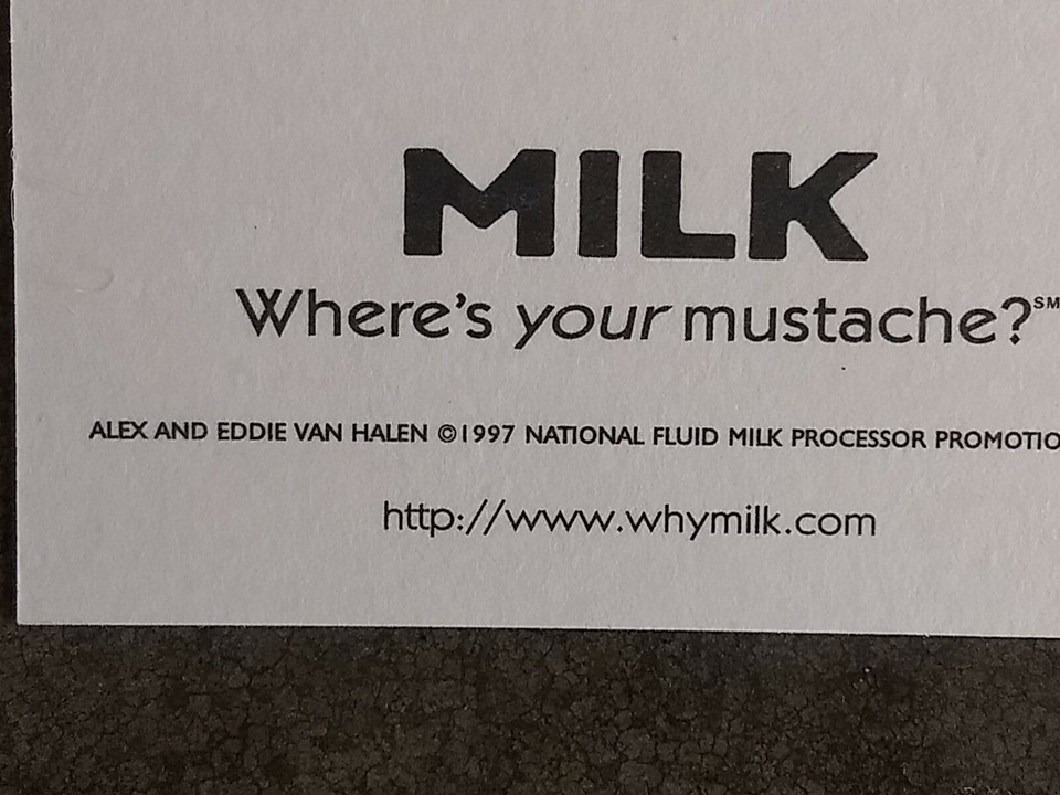 Van Halen 1997 Milk Promo Postcard! KISS AC/DC GnR UFO Sabbath Maiden ...