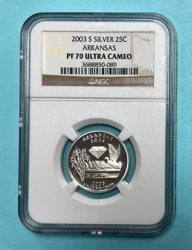 2003 S Arkansas Proof Silver State Quarter ~ NGC PF 70 Ultra Cameo