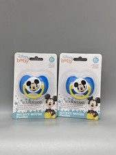 Set Of 2 Disney Collectible Baby Mickey Mouse Blue BPA Free Binky 0 months NEW