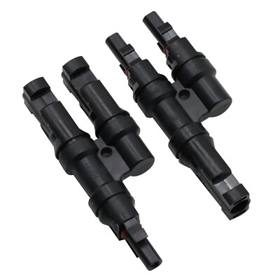 1 Pair T Branch Connectors Solar Panel Connector MMF+FFM for Parallel Connection