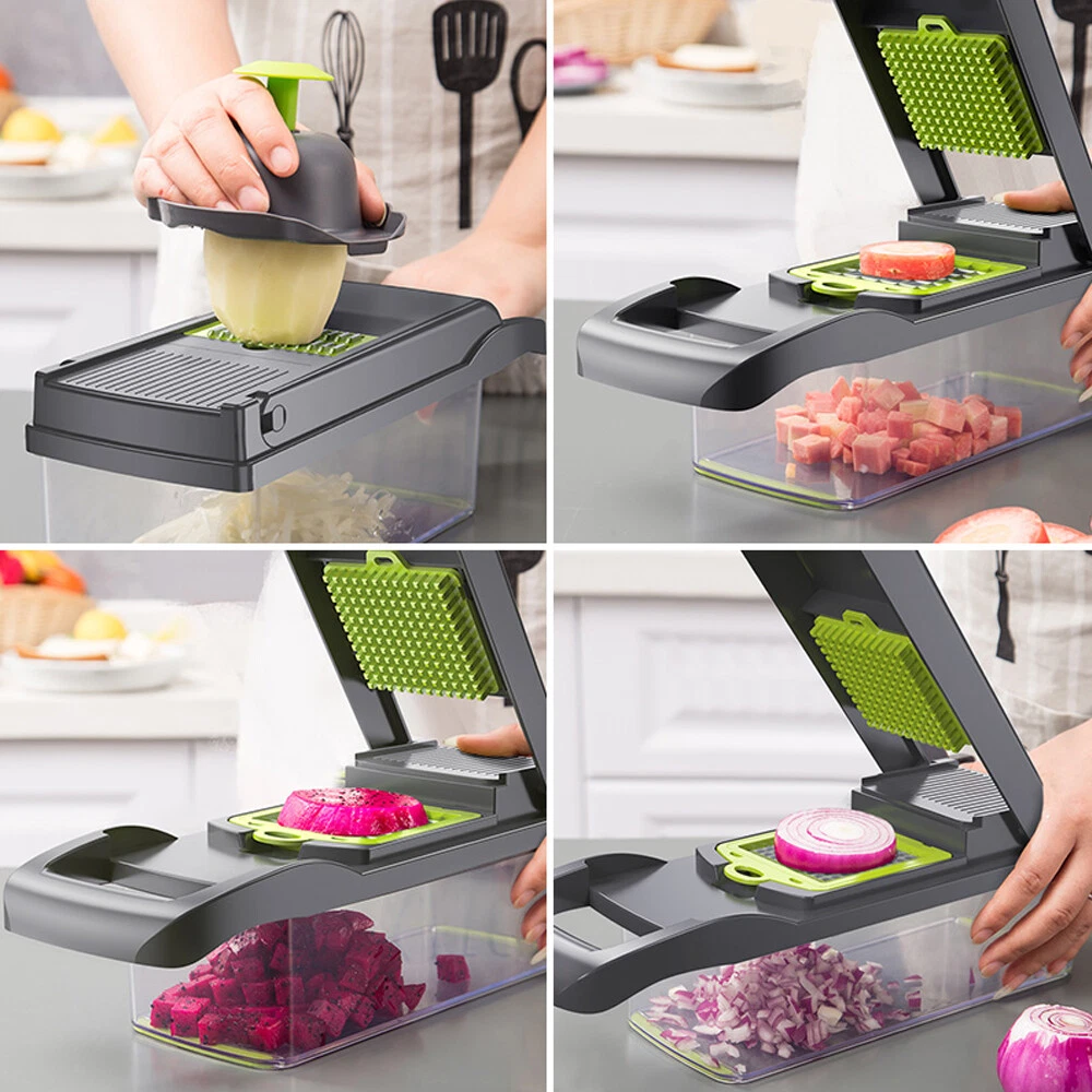 15-In-1 Vegetable Fruit Chopper Cutter Food Onion Veggie Dicer Slicer Kitchen US 15-In-1 Vegetable Fruit Chopper Cutter Food Onion Veggie Dicer Slicer Kitchen US