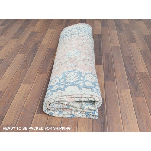 "Alfombra Karman farsiana vintage de lana anudada a mano roja de 7'x10'4"" R61719" usada - Imagen 10 de 12