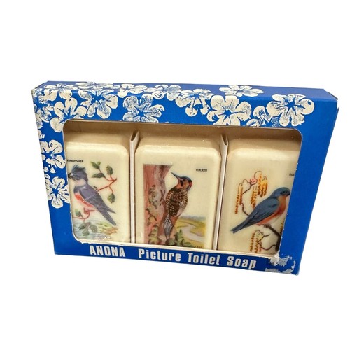 Vintage Anona Birds Picture Toilet Soap Bars By British Legion Industries - Picture 5 of 11