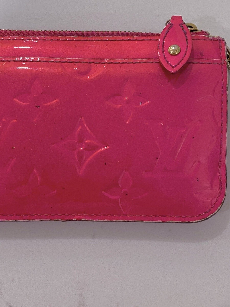 Authentic Louis Vuitton Rose Pop Hot Pink LV Monogram Cles Case