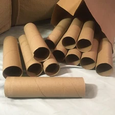 12 Cardboard tubes - craft pieces, about 7.75” long, 2” diameter ￼sturdy rolls