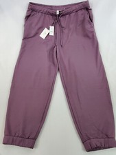 Halston Studio women sweatpants HSWF2160011 black plum pockets 2XL 68