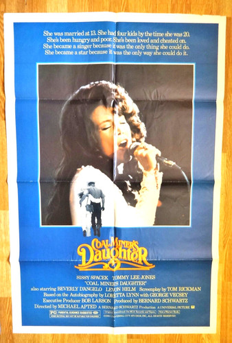 COAL MINER'S DAUGHTER - Sissy Spacek - 27x41" -  1980 Original Movie Poster