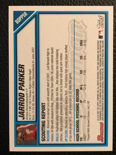 2007 Bowman Draft Picks & Prospect Prospect Baseball - Pick A Card -BDPP1 - 106 - Picture 166 of 218