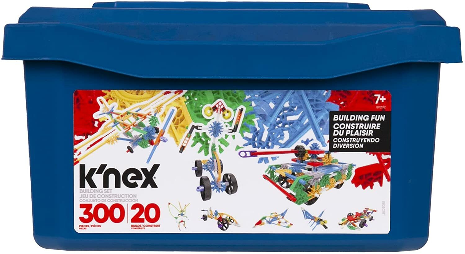 Набор KNEX 80202 Model Building Fun Tub, 3D развивающие игрушки для детей, 300 шт