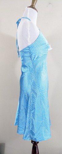 Größe 3 Y2K blau-weiß gepunktetes Minikleid - Jessica McClintock für Gunne Saxophon - Bild 5 von 12