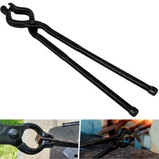 17 inch Blacksmith V-Bit Bolt Tongs Bladesmith Knife Making Wolf Jaw Anvil Forge