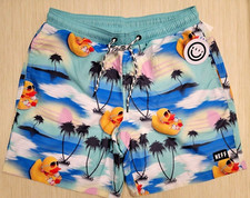 MENS NEFF HAWAIIAN RUBBER DUCK DRAWSTRING SWIM BOARD SHORTS SIZE-SMALL