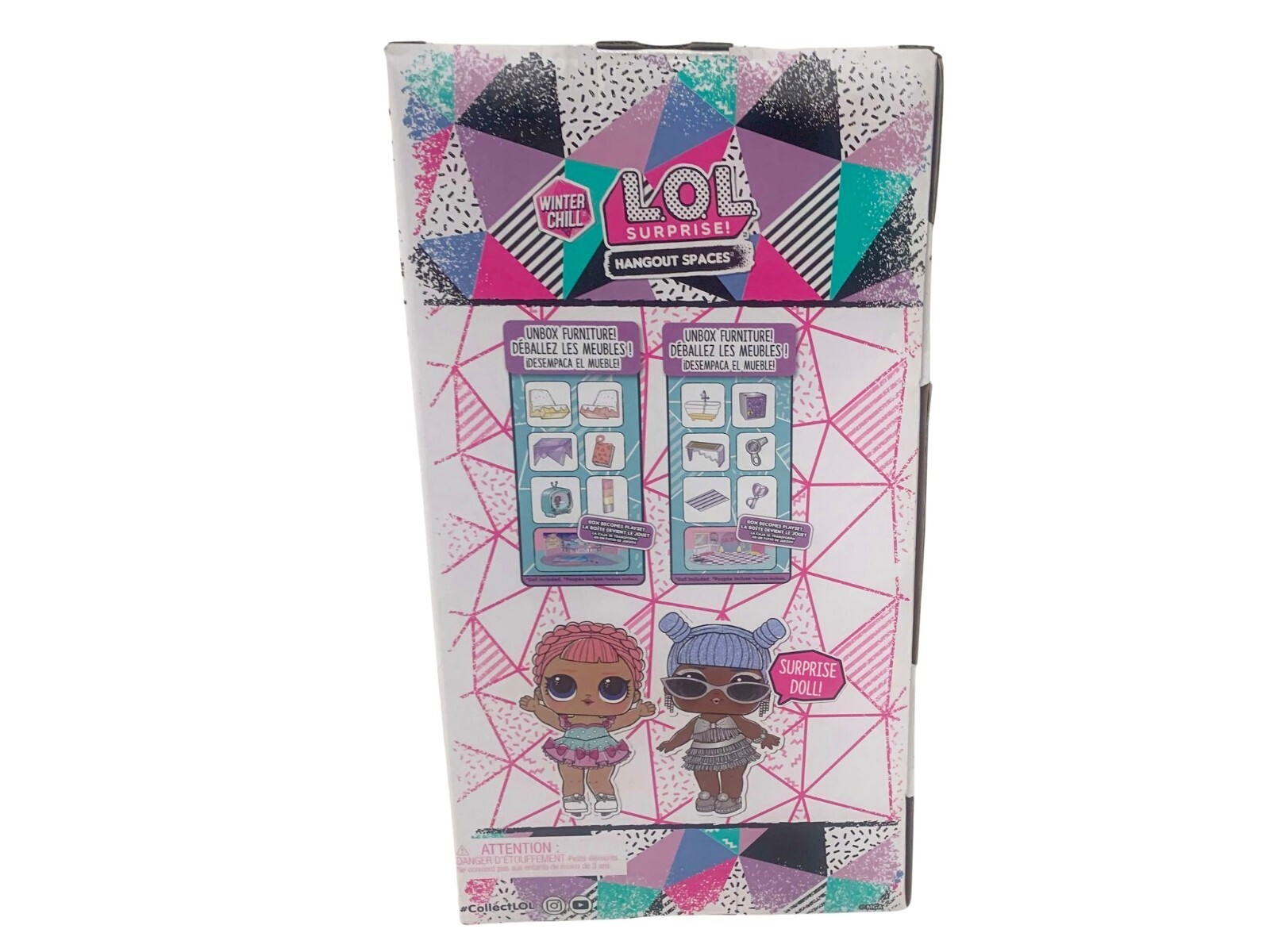 LOL Surprise Hangout Spaces Surprise Dolls 2Pk w/Furniture Ice Sk8ter & Ice Doll