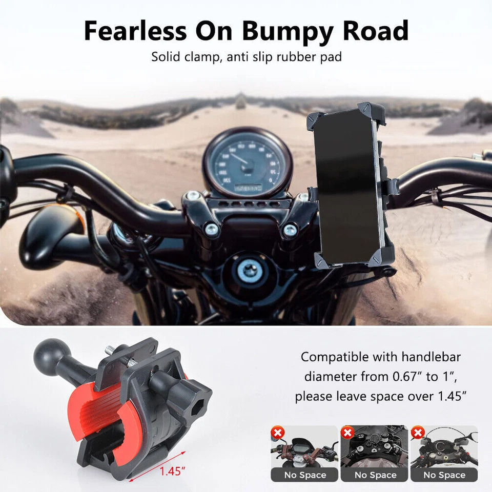 360° Motorcycle Bike Bicycle Cell Phone Holder Handlebar Mount Silicone GPS MTB - Image 4 of 4