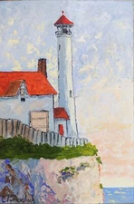 Neist Point Lighhouse Yand Original Oil Painting Painted Art Sea Landscape 10x7