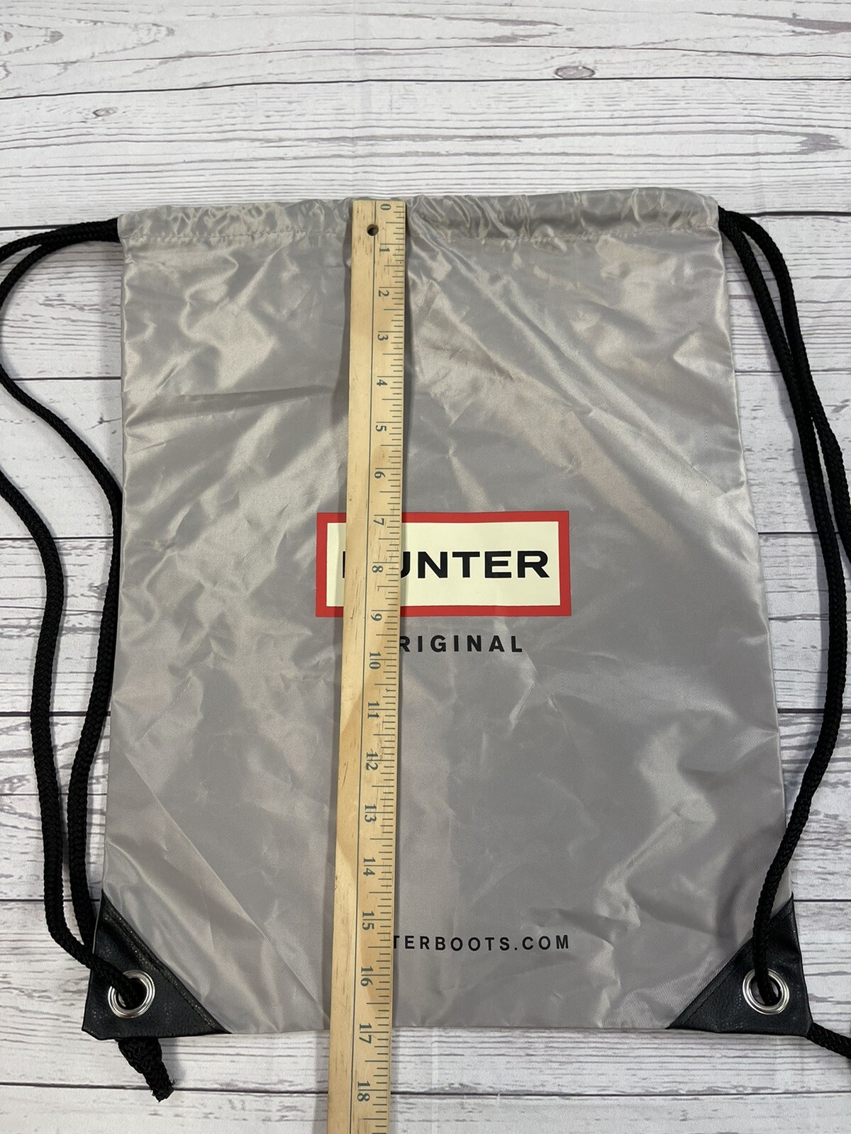 Hunter Boots Gray Drawstring Duster Bag - image 3