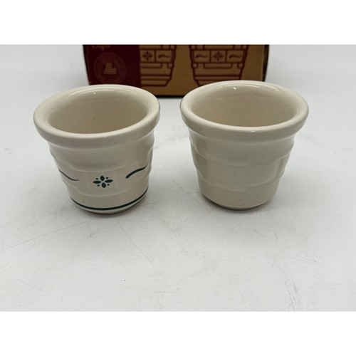 Longaberger Pottery 2 Pack Votive Cups - Heritage Green & Heirloom Ivory - Picture 9 of 10