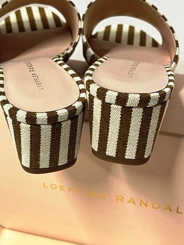 New! LOEFFLER RANDALL Amber/Natural Canvas Mules Sandals Heels US6/UK3/EU36 - Picture 6 of 8