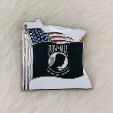 Minnesota POW MIA USA Flag Enamel Lapel Pin Brooch Patriotic Veterans