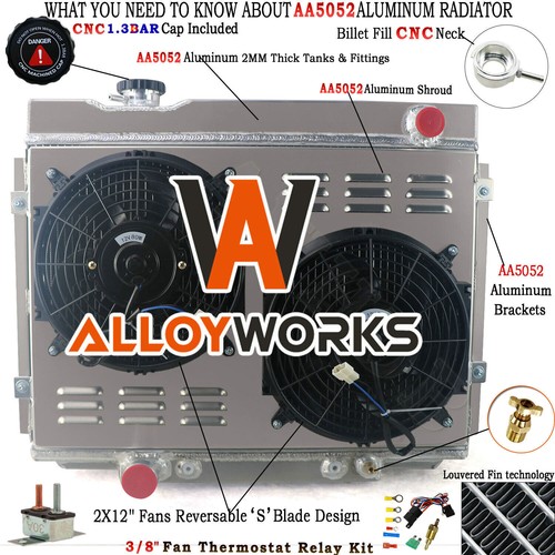 3Row Radiator Shroud Fan For Ford Mustang Ranchero Fairlane 6.4 7.0L 1967-70
