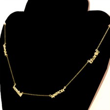 Personalized Sterling Silver and Gold Mini Name Plate Necklace Any Name