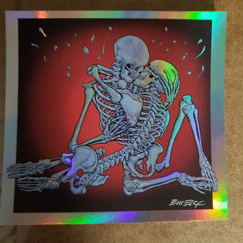 Foil EMEK Queens of the Stone Age Red Rocks Handbill Kissing Skeletons Print - Picture 4 of 10