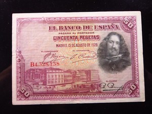 Spain 50 Pesetas 1928 a8h8138 Banco de España Banknote Money