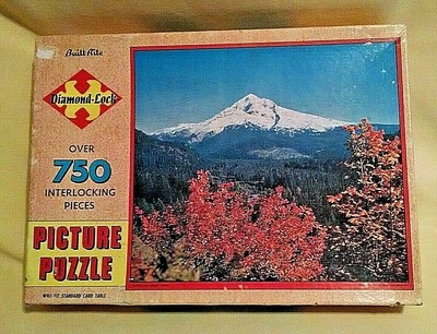 Mount Hood Puzzle Vintage Warren Built Rite 750 Pc Diamond Lock Union Pacific Ebay