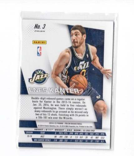 2014-15 Panini Prizm Blue Green Prizm Enes Kanter Jazz - Picture 2 of 2