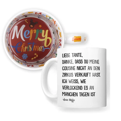 Weihnachtsgeschenk Tante Geschenk von Neffe Kaffeetasse Frauen Haferl Tasse Idee
