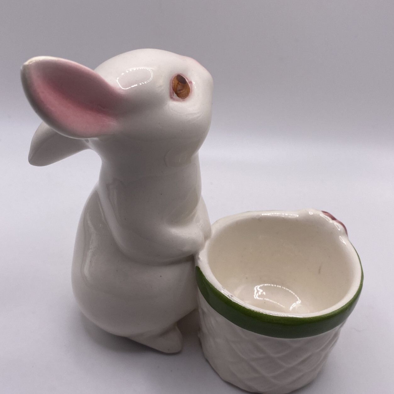 Vintage AVON Signed Rabbit Bunny Egg/Votive ceramic Holder 1980 | eBay