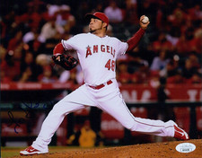 Jose Alvarez Los Angeles Angels Signed 8x10 Matte Photo JSA Authenticated