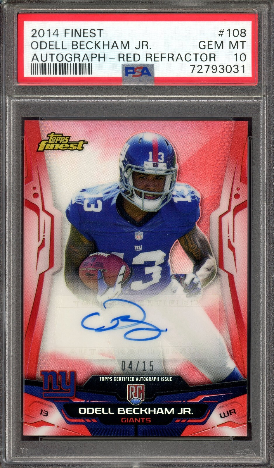 RAVENS‼️ PSA10 ODELL BECKHAM JR RC AUTO