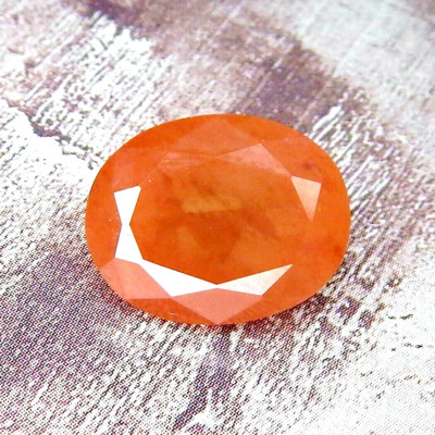 7.2ct VVS Fiery Red Orange Sunstone Natural Earth Mined Faceted Oval