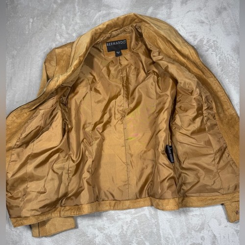 Bernardo Genuine Leather Suede Camel Tan Boho Coastal Cowgirl Jacket Size PM - Picture 2 of 16