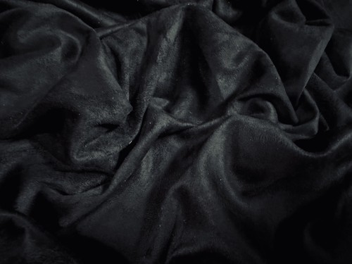 Faux Suede Jersey Dress Fabric, Per Metre - Plain - Black - Picture 3 of 3